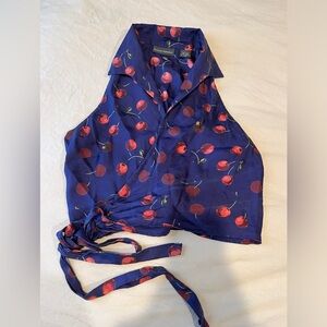 Vintage Banana Republic Silk Cherry Wrap Tank